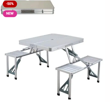 4-seater folding travel table and chair set